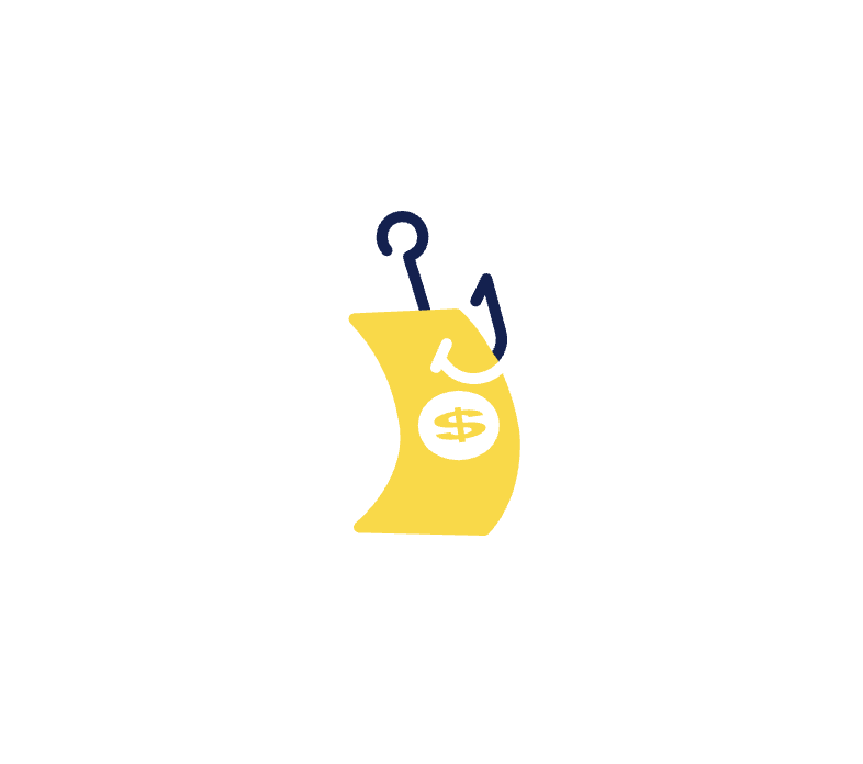 Phishing bag icon